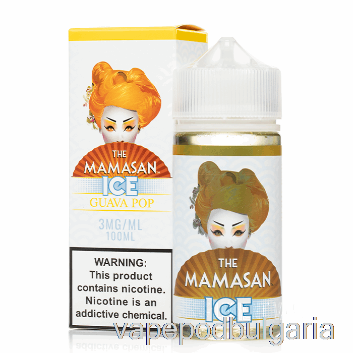 Vape 10000 Дръпки Ice Guava Pop - The Mamasan E-liquid - 100ml 3mg